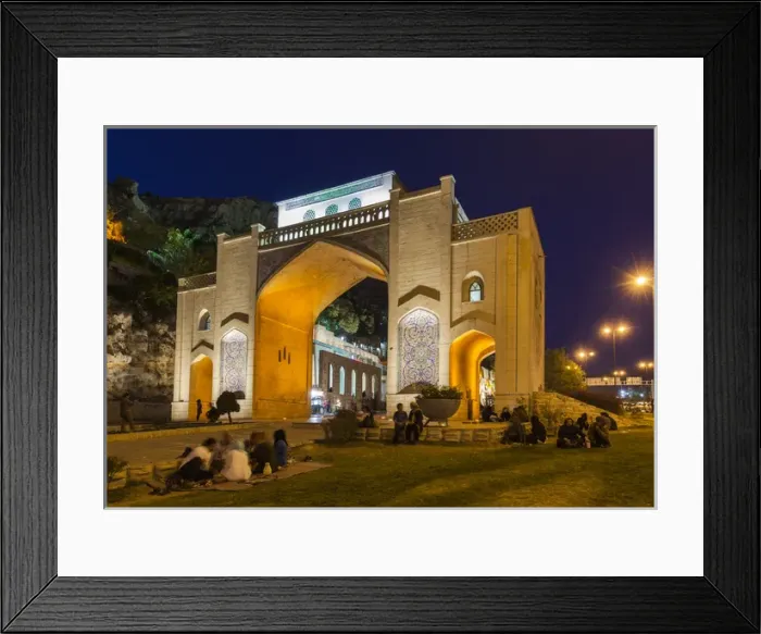 Framed Print : Iran, Central Iran, Shiraz, Quran Gateway, dusk