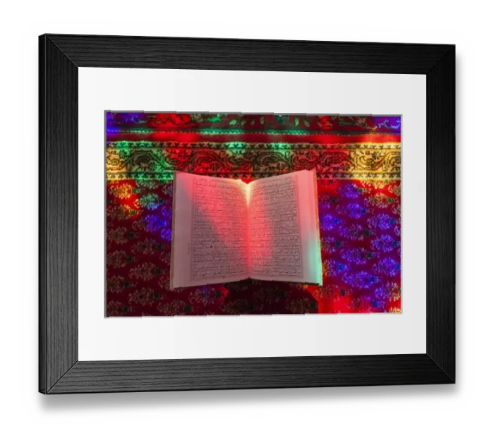Framed Print : Iran, Central Iran, Shiraz, Nasir-al Molk Mosque, Holy Quran Framed Print : Iran, Central Iran, Shiraz, Nasir-al Molk Mosque, Holy Quran