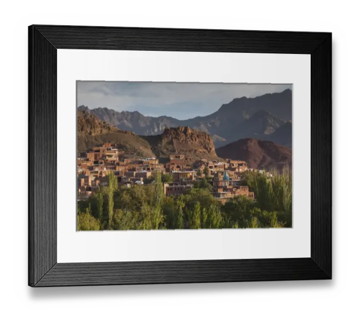 Framed Print : Iran, Central Iran, Abyaneh, elevated village view, dawn Framed Print : Iran, Central Iran, Abyaneh, elevated village view, dawn