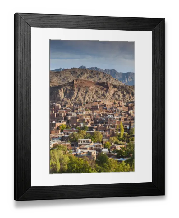 Framed Print : Iran, Central Iran, Abyaneh, elevated village view, dawn Framed Print : Iran, Central Iran, Abyaneh, elevated village view, dawn