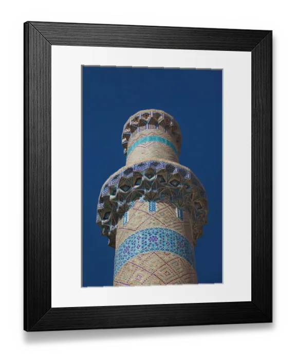 Framed Print : Iran, Central Iran, Natanz, Jameh Mosque, minaret Framed Print : Iran, Central Iran, Natanz, Jameh Mosque, minaret