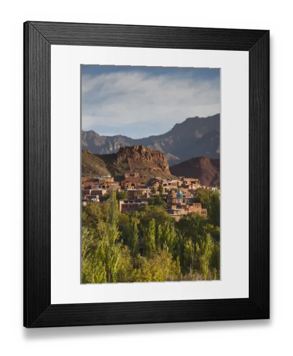 Framed Print : Iran, Central Iran, Abyaneh, elevated village view, dawn Framed Print : Iran, Central Iran, Abyaneh, elevated village view, dawn