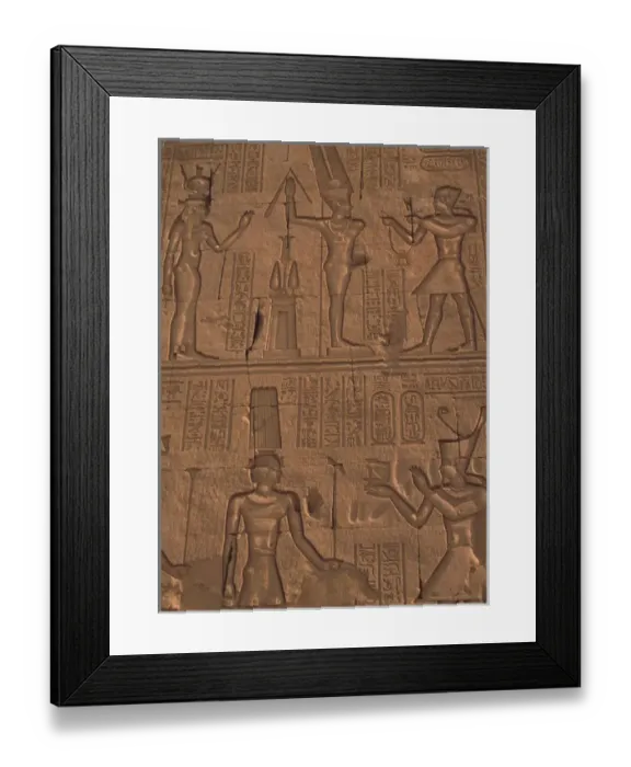Framed Print : Africa, Egypt, Kom Ombo. Stone relief work on temple wall Framed Print : Africa, Egypt, Kom Ombo. Stone relief work on temple wall