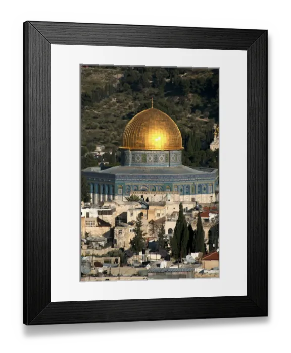 Framed Print : Israel, Jerusalem. A view of the old city of Jerusalem and the Dome of the Rock Framed Print : Israel, Jerusalem. A view of the old city of Jerusalem and the Dome of the Rock