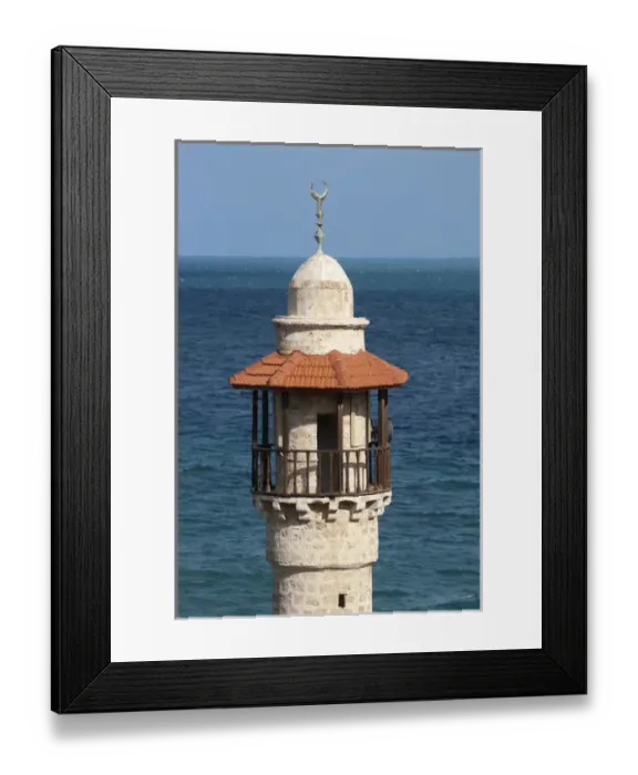 Framed Print : Israel, Jaffa. Minaret of Al-Bahr Mosque in the old city Jaffa Framed Print : Israel, Jaffa. Minaret of Al-Bahr Mosque in the old city Jaffa