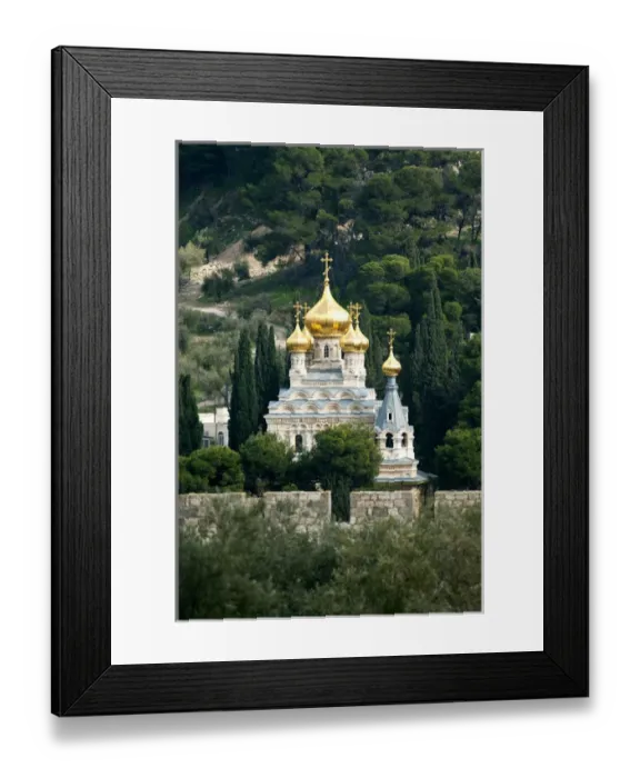 Framed Print : Israel; Jerusalem. The Church of Mary Magdalene is a Russian Orthodox church on