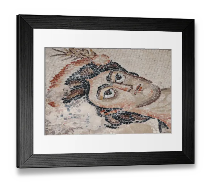 Framed Print : Israel, Lower Galilee, floor mosaic portrait of a woman from the mishnaic period