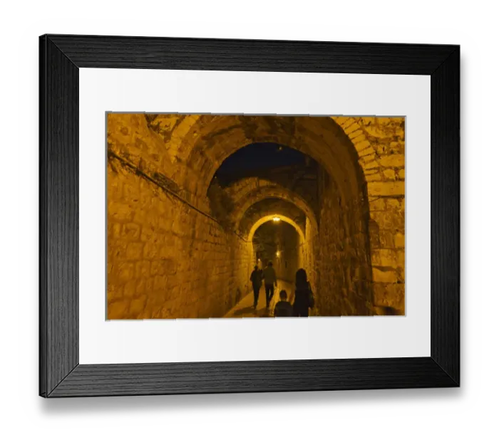 Framed Print : Night view of old town, Jerusalem, Israel Framed Print : Night view of old town, Jerusalem, Israel