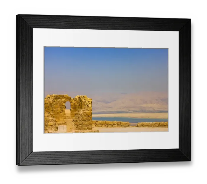 Framed Print : Masada ruins overlooking the Dead Sea, Southern District, Israel (UNESCO World Heritage