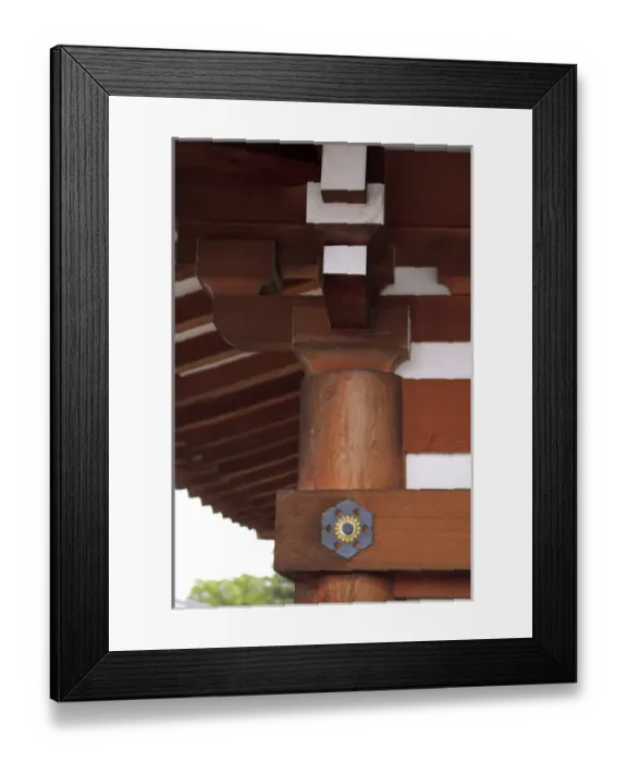 Framed Print : Intricate details in the construction of the main temple in the grounds of the Sanjuusangendo Framed Print : Intricate details in the construction of the main temple in the grounds of the Sanjuusangendo