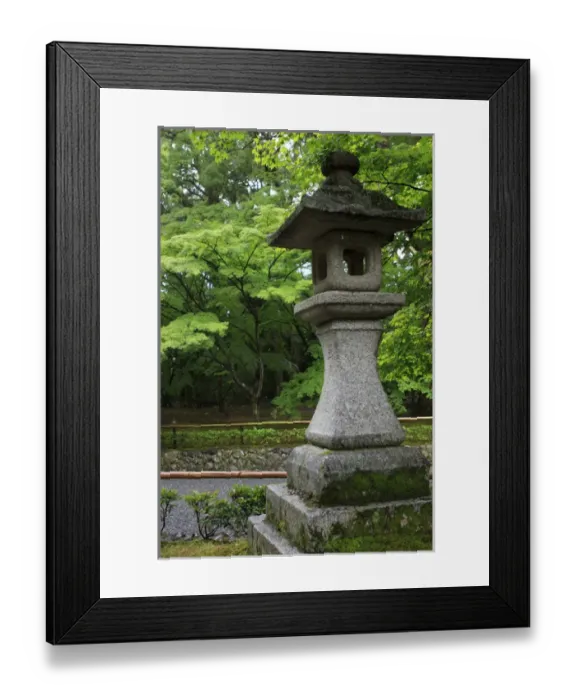 Framed Print : A traditional Japanese lantern marks the path towards the Golden Temple (Kinkaku-Ji) in Kyoto Framed Print : A traditional Japanese lantern marks the path towards the Golden Temple (Kinkaku-Ji) in Kyoto
