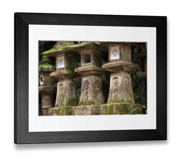 Framed Print : Kasuga-Taisha Shrine in Nara, Japan is famous for its large number of ancient stone Framed Print : Kasuga-Taisha Shrine in Nara, Japan is famous for its large number of ancient stone