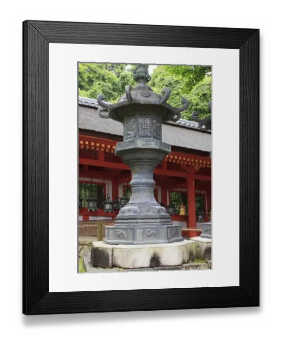 Framed Print : Smaller metal and gold lanterns are representations of their ancient stone siblings Framed Print : Smaller metal and gold lanterns are representations of their ancient stone siblings