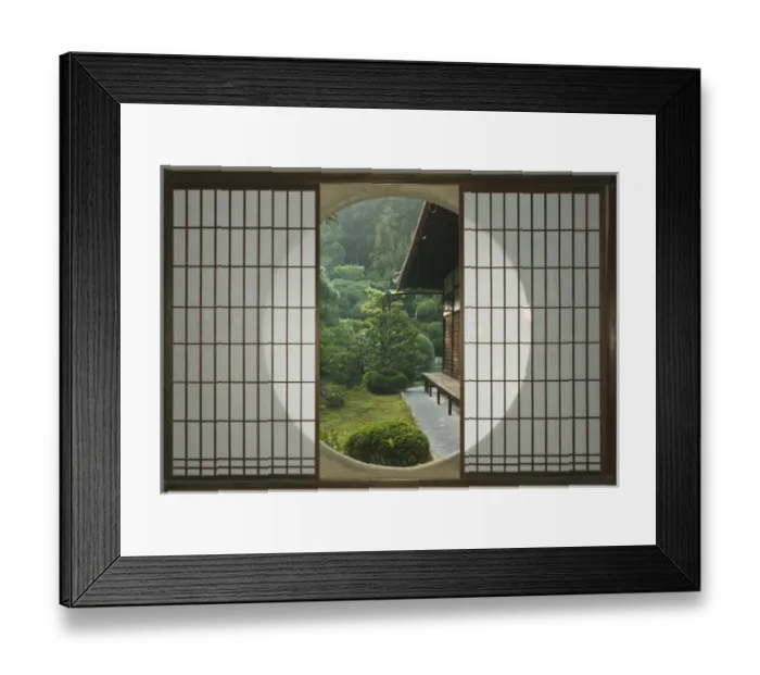 Framed Print : Asia, Japan, Kyoto, Sesshudera, Tea House Window