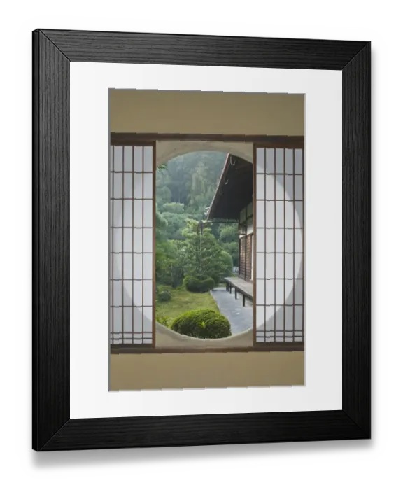 Framed Print : Asia, Japan, Kyoto, Sesshuji Temple, Tea House Windo Framed Print : Asia, Japan, Kyoto, Sesshuji Temple, Tea House Windo