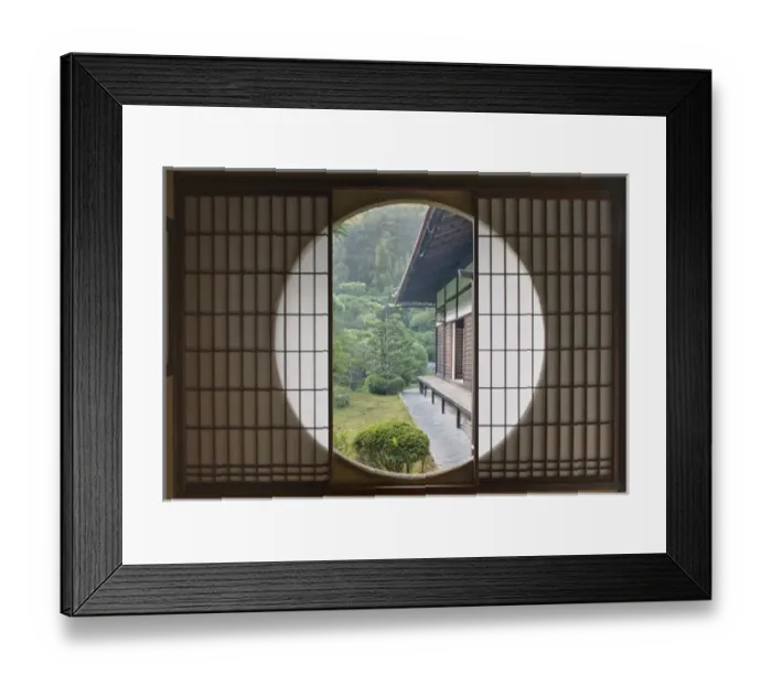 Framed Print : Japan, Kyoto, Sesshuji Temple, Tea House Window