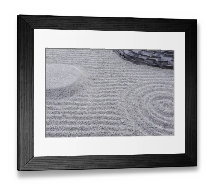 Framed Print : Japan, Kyoto, Kodai-ji Temple, Raked Sand Patterns