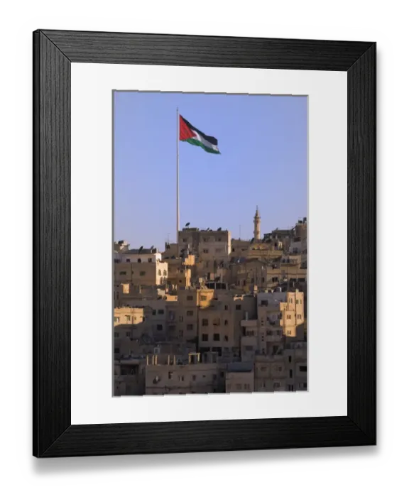 Framed Print : Aerial view of traditional houses in Amman, Jordan