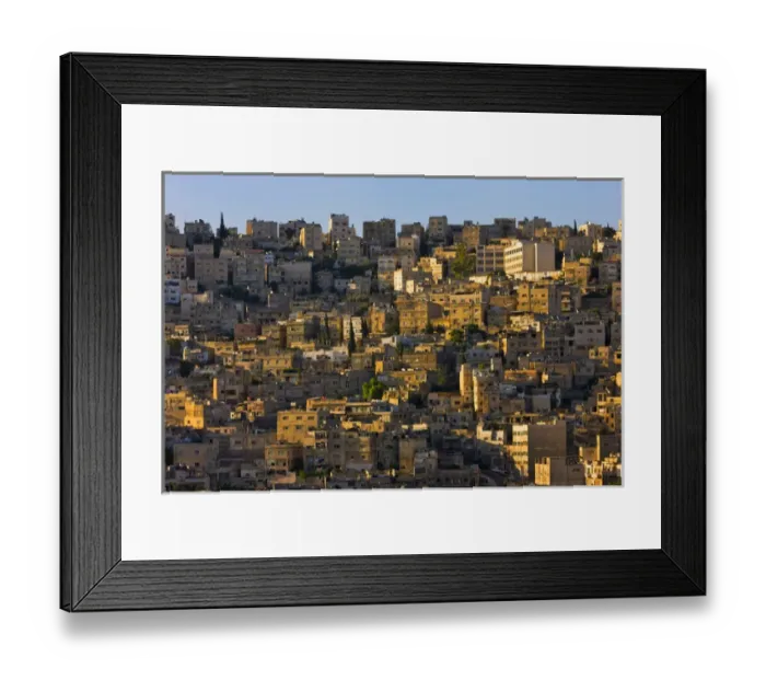 Framed Print : Aerial view of traditional houses in Amman, Jordan