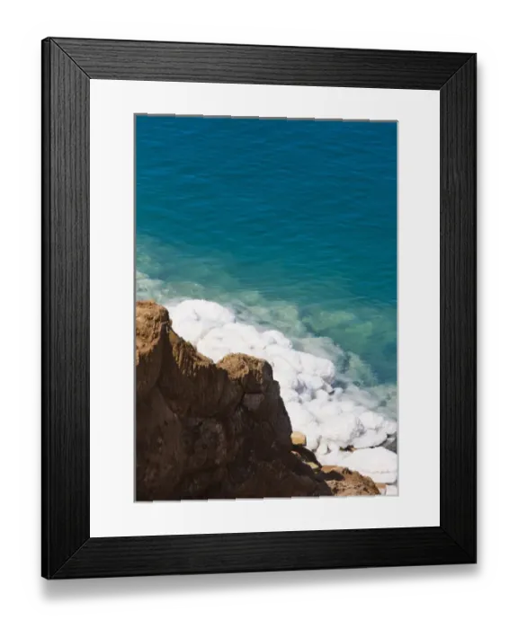 Framed Print : Deposit of salt and gypsum by the cliff in Dead Sea, Jordan Framed Print : Deposit of salt and gypsum by the cliff in Dead Sea, Jordan