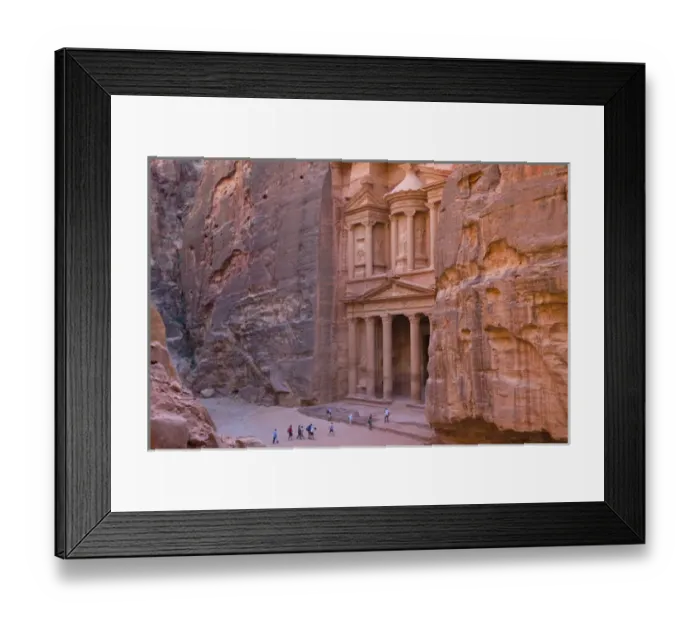 Framed Print : Facade of Treasury (Al Khazneh), Petra, Jordan (UNESCO World Heritage site)