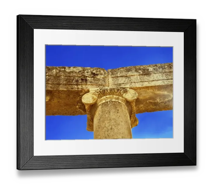 Framed Print : Ionic Coumn Oval Plaza Ancient Roman City Jerash Jordan. Jerash came to power 300 BC to 100 AD Framed Print : Ionic Coumn Oval Plaza Ancient Roman City Jerash Jordan. Jerash came to power 300 BC to 100 AD