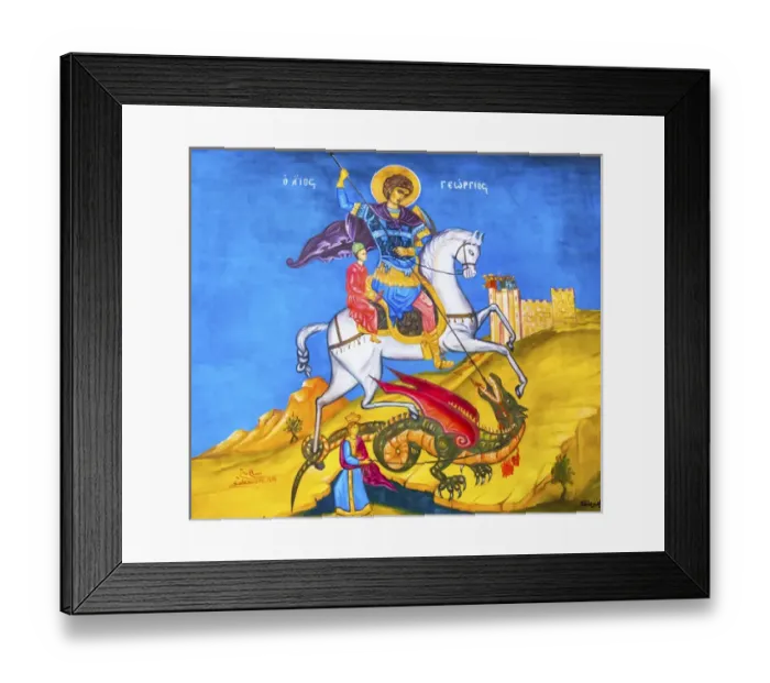 Framed Print : Saint George Dragon Fresco Saint Georges Greek Orthodox Church Madaba Jordan Framed Print : Saint George Dragon Fresco Saint Georges Greek Orthodox Church Madaba Jordan