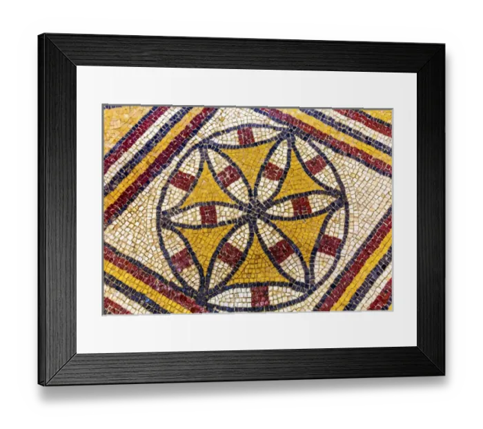 Framed Print : Ancient 6th Century Crusader Cross Mosaic Memorial Church Moses Mount Nebo Jordan Framed Print : Ancient 6th Century Crusader Cross Mosaic Memorial Church Moses Mount Nebo Jordan