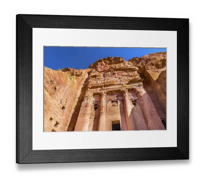 Framed Print : Royal Rock Tomb Arch Petra Jordan. Built by the Nabataens in 200 BC to 400 AD. Inside the Tombs