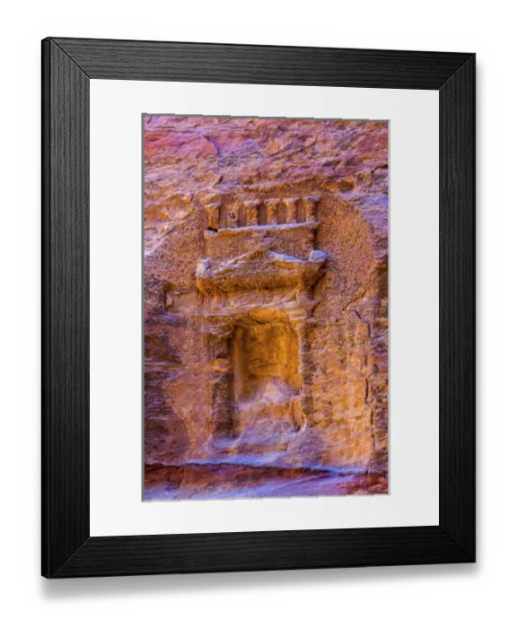 Framed Print : Small Rose Red Rock Tomb Outer Siq Canyon Petra Jordan Framed Print : Small Rose Red Rock Tomb Outer Siq Canyon Petra Jordan
