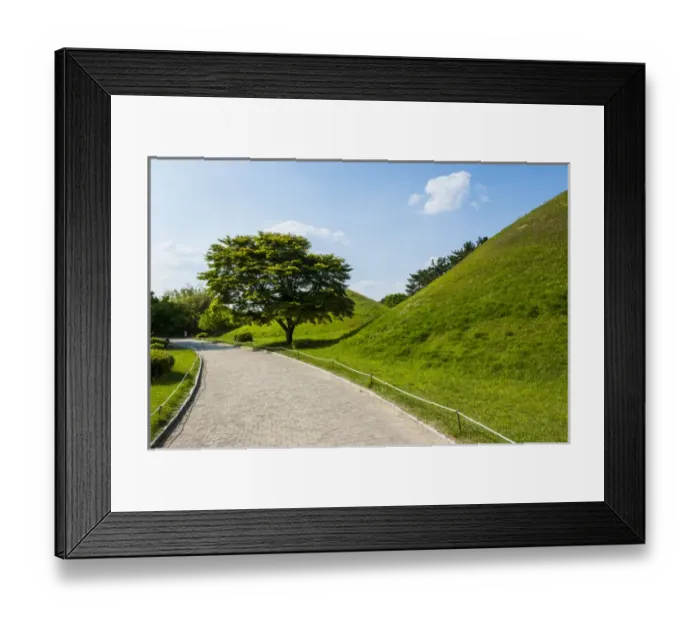 Framed Print : Tumuli park with its tombs from the Shilla monarchs in the Unesco world heritage sight Gyeongju Framed Print : Tumuli park with its tombs from the Shilla monarchs in the Unesco world heritage sight Gyeongju