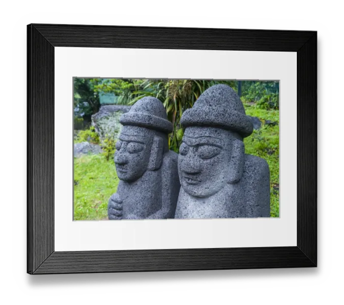 Framed Print : Basalt statues in Seogwipo in the Unesco world heritage sight the island of Jejudo Framed Print : Basalt statues in Seogwipo in the Unesco world heritage sight the island of Jejudo