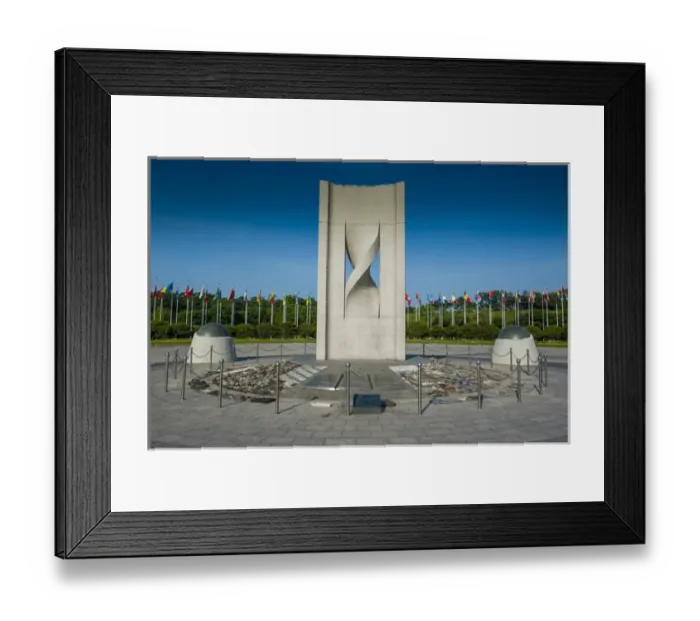 Framed Print : Monument with flags at the Olympic park, Seoul, South Korea
