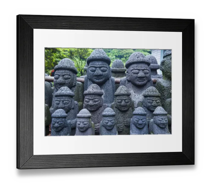 Framed Print : Basalt statues in Seogwipo in the Unesco world heritage sight the island of Jejudo Framed Print : Basalt statues in Seogwipo in the Unesco world heritage sight the island of Jejudo