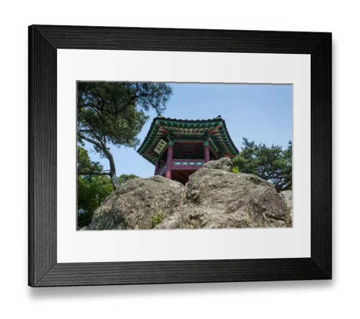Framed Print : Goransa temple in the Buso mountain fortress in the Busosan park Buyeu, South Korea Framed Print : Goransa temple in the Buso mountain fortress in the Busosan park Buyeu, South Korea