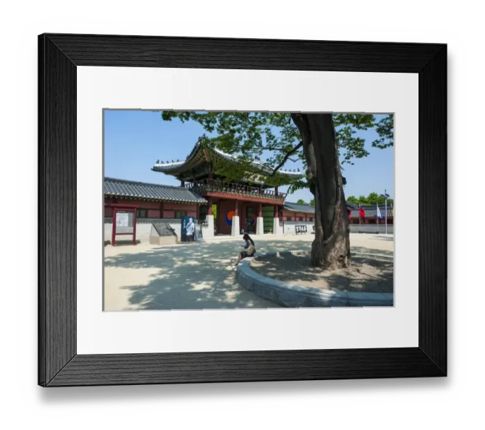 Framed Print : Hwaseong Haenggung palace in the Unesco world heritage sight the fortress of Suwon