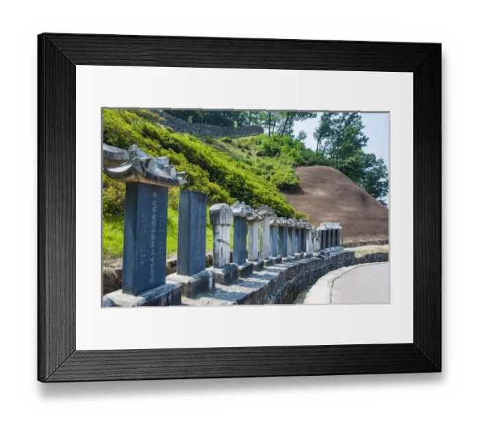 Framed Print : Stone pillars leading up to the Gongsanseong castle, Gongju, South Chungcheong Province Framed Print : Stone pillars leading up to the Gongsanseong castle, Gongju, South Chungcheong Province