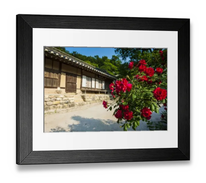 Framed Print : Traditional wooden house in the Yangdong folk village near Gyeongju, South Korea Framed Print : Traditional wooden house in the Yangdong folk village near Gyeongju, South Korea
