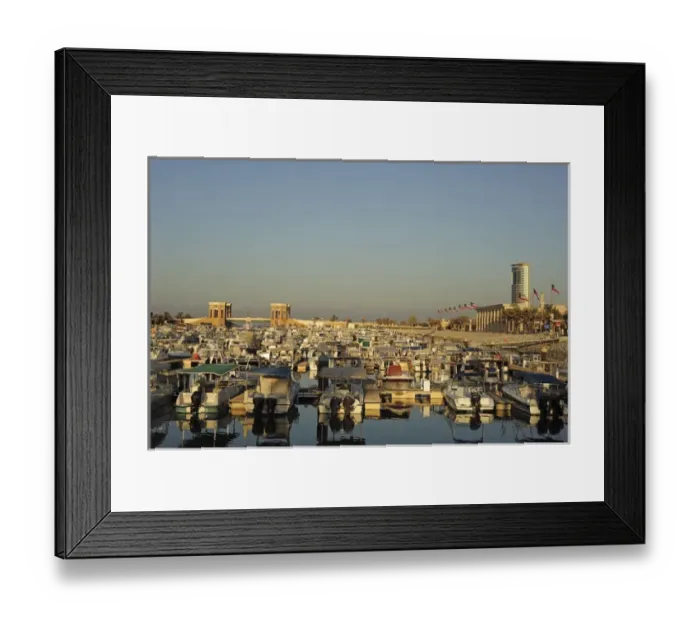 Framed Print : Kuwait, Kuwait City, luxury yacht boats in pleasure port