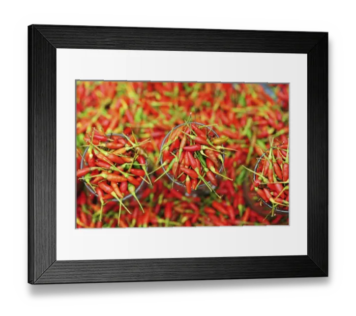 Framed Print : Malaysia, Borneo, Semporna, red chili