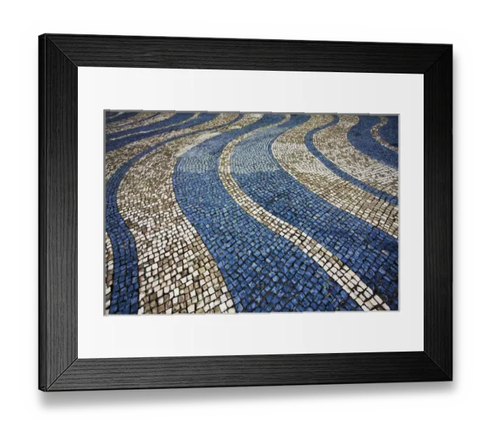 Framed Print : Southeast Asia; China; Macau; Tile Designs in sidewalk