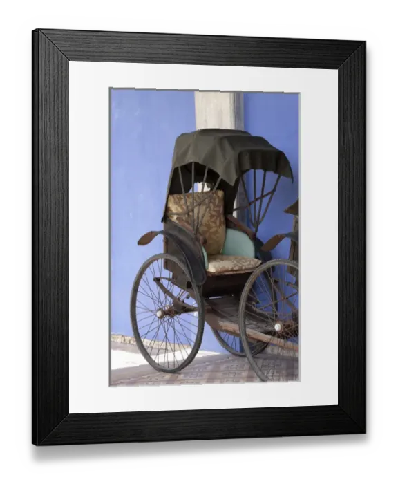 Framed Print : Malaysia, Penang. Close-up shot of traditional rickshaw Framed Print : Malaysia, Penang. Close-up shot of traditional rickshaw
