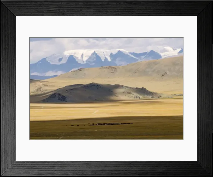 Framed Print : Asia, Mongolia, Western Mongolia, Khovd Province, Altan Hokhii, mountins, high desert valley