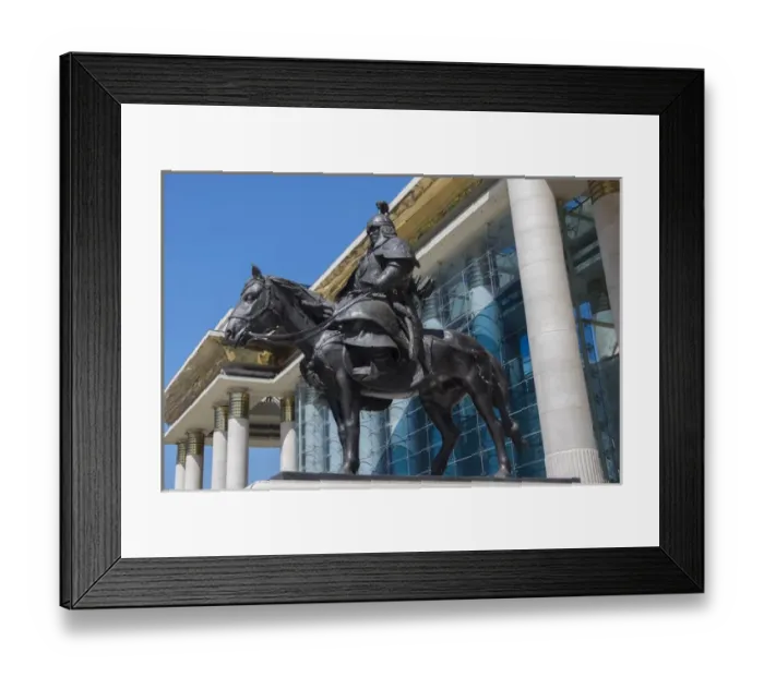 Framed Print : Mongolia, Ulaanbaatar. Parliament building, also known as Government Palace