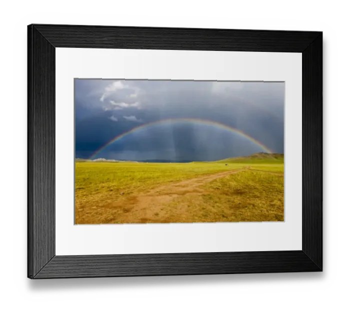 Framed Print : Rainbow in big sky country, Mongolia Framed Print : Rainbow in big sky country, Mongolia