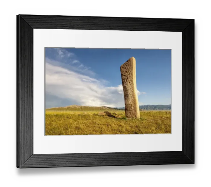 Framed Print : Deer stones with inscriptions, 1000 BC, Mongolia Framed Print : Deer stones with inscriptions, 1000 BC, Mongolia