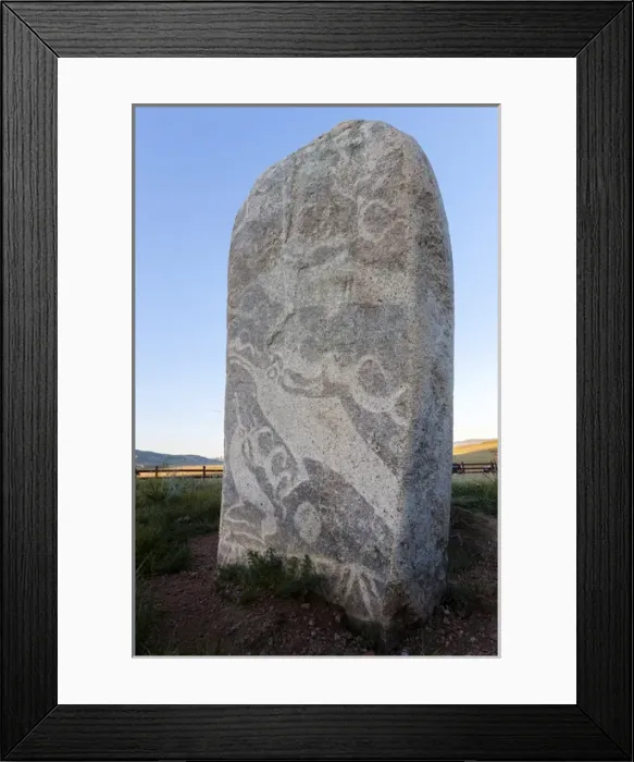 Framed Print : Deer stones with inscriptions, 1000 BC, Mongolia Framed Print : Deer stones with inscriptions, 1000 BC, Mongolia