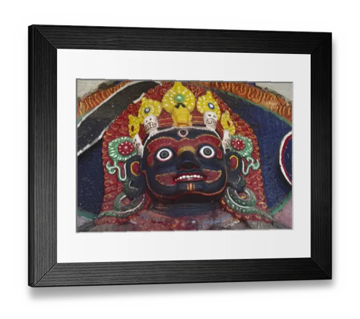 Framed Print : Nepal, Kathmandu, Close-up of statue of Kalbairab at a Hindu shrine Framed Print : Nepal, Kathmandu, Close-up of statue of Kalbairab at a Hindu shrine