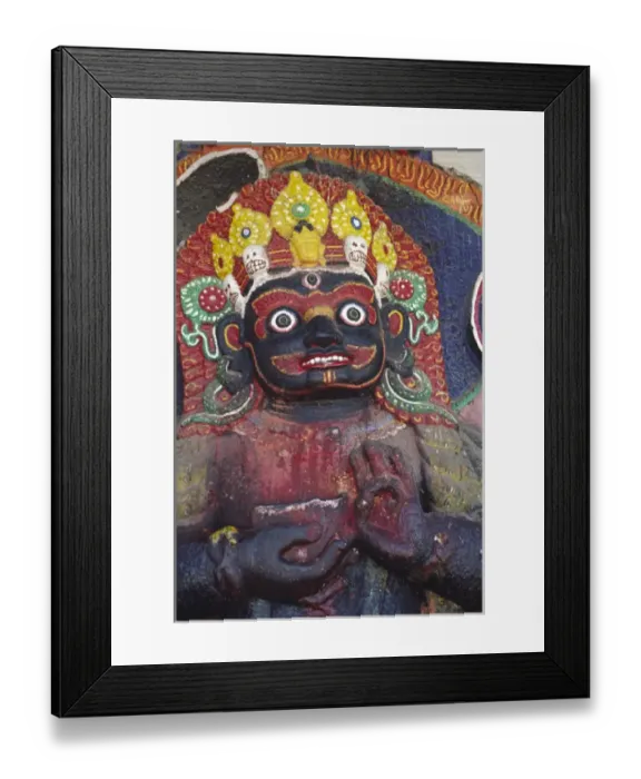 Framed Print : Nepal, Kathmandu, Statue of Kalbairab at a Hindu Shrine Framed Print : Nepal, Kathmandu, Statue of Kalbairab at a Hindu Shrine