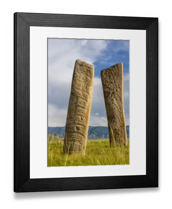 Framed Print : Deer stones with inscriptions, 1000 BC, Mongolia Framed Print : Deer stones with inscriptions, 1000 BC, Mongolia
